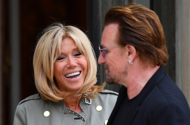 Bono spotka? si? z Brigitte Macron