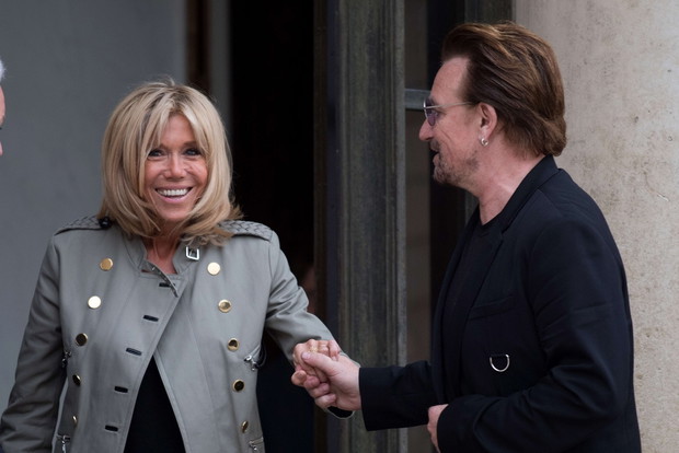 Bono spotka? si? z Brigitte Macron