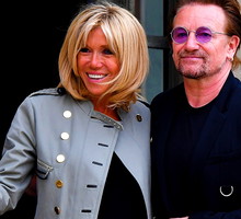 Brigitte Macron, Bono, Brigitte Macron przyjmuje Bono w Paryżu