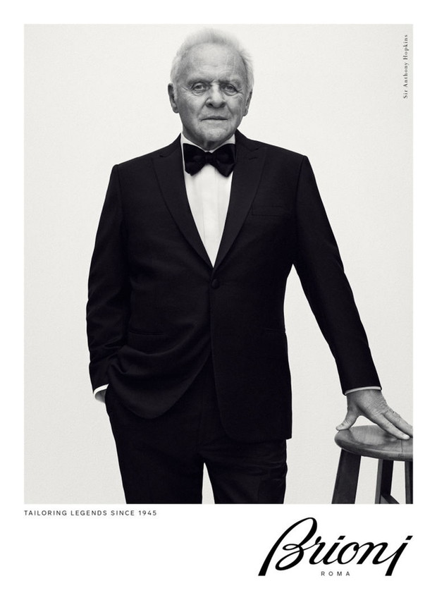 Sir Anthony Hopkins pose pour la campagne publicitaire de "Brioni " ‡ New YorkSir Anthony Hopkins pose pour la campagne publicitaire de "Brioni " ‡ Rome