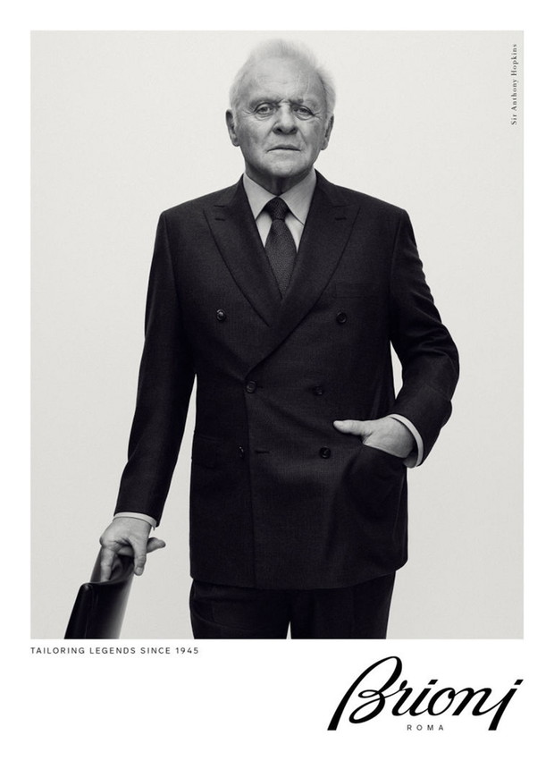 Sir Anthony Hopkins pose pour la campagne publicitaire de "Brioni " ‡ New YorkSir Anthony Hopkins pose pour la campagne publicitaire de "Brioni " ‡ Rome