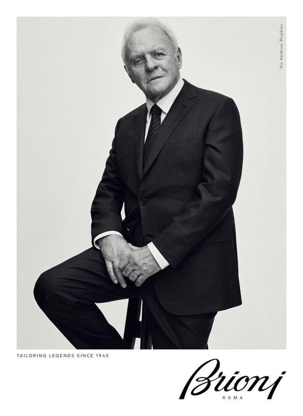 Sir Anthony Hopkins pose pour la campagne publicitaire de "Brioni " ‡ New YorkSir Anthony Hopkins pose pour la campagne publicitaire de "Brioni " ‡ Rome