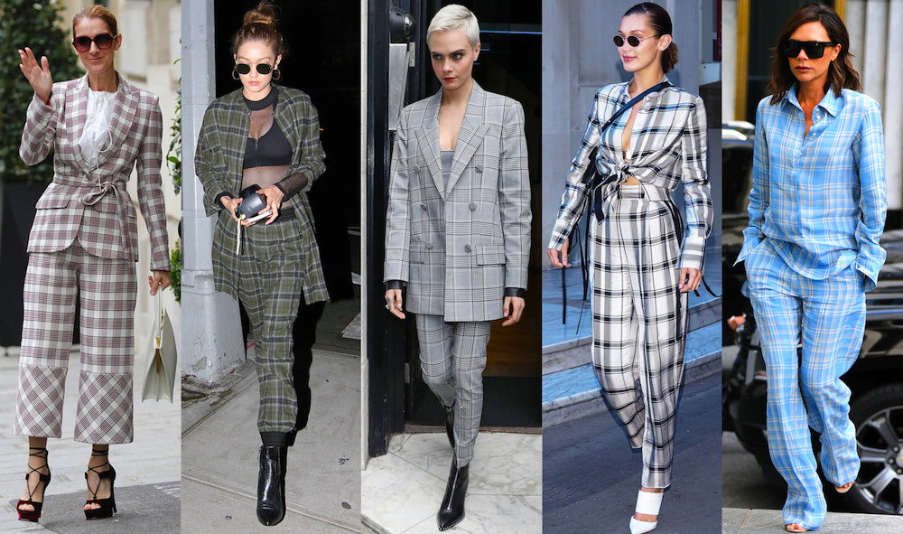 Trendy na jesień 2017 krata total look, stylizacje gwiazd