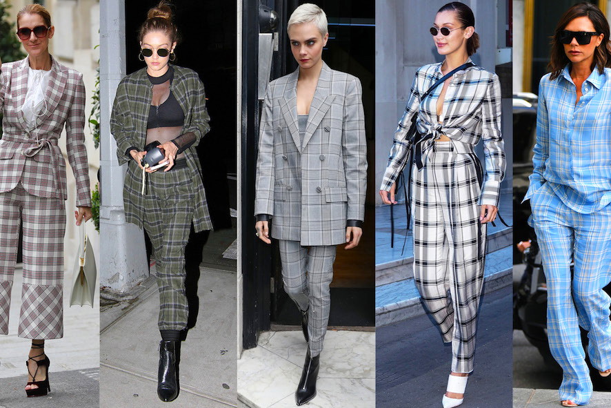 Trendy na jesień 2017 krata total look, stylizacje gwiazd