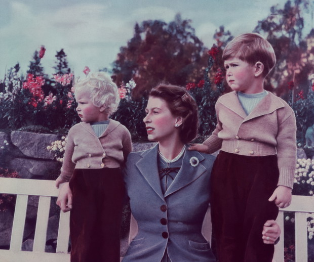 Queen with Charles and Anne