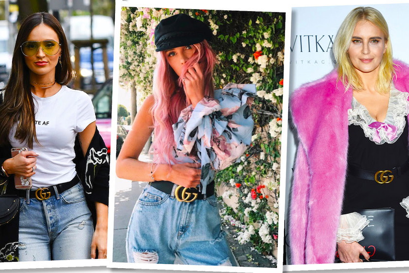 Marina Łuczenko-Szczęsna, Maffashion, Joanna Horodyńska z paskiem z dużym logo Gucci