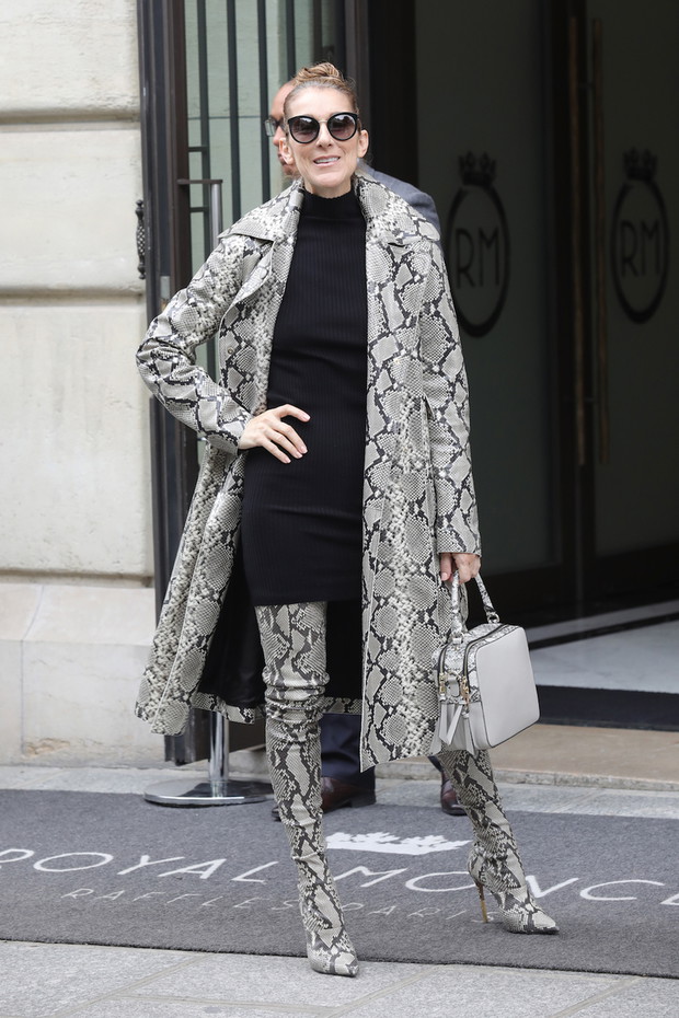 CÈline Dion ‡ la sortie de son hÙtel, le "Royal Monceau", ‡ Paris