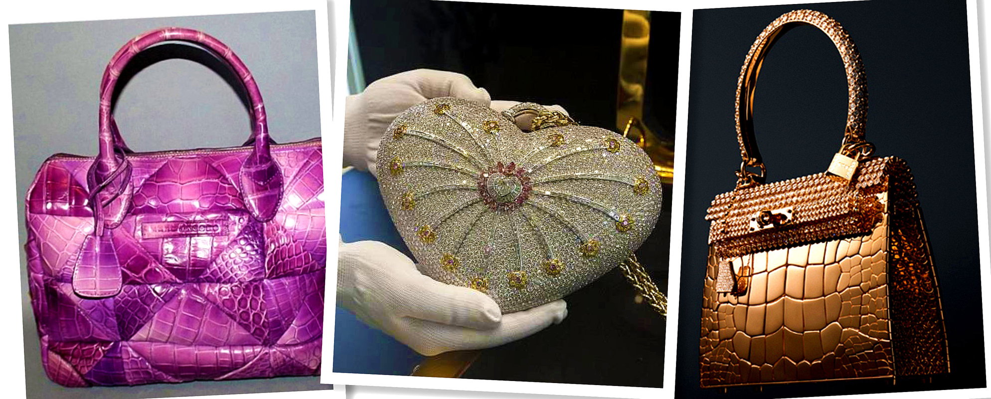 najdroższe torebki świata, Carolyn Crocodile Handbag by Marc Jacobs, The 1001 Nights Diamond Purse by Mouawad, Birkin by Hermes