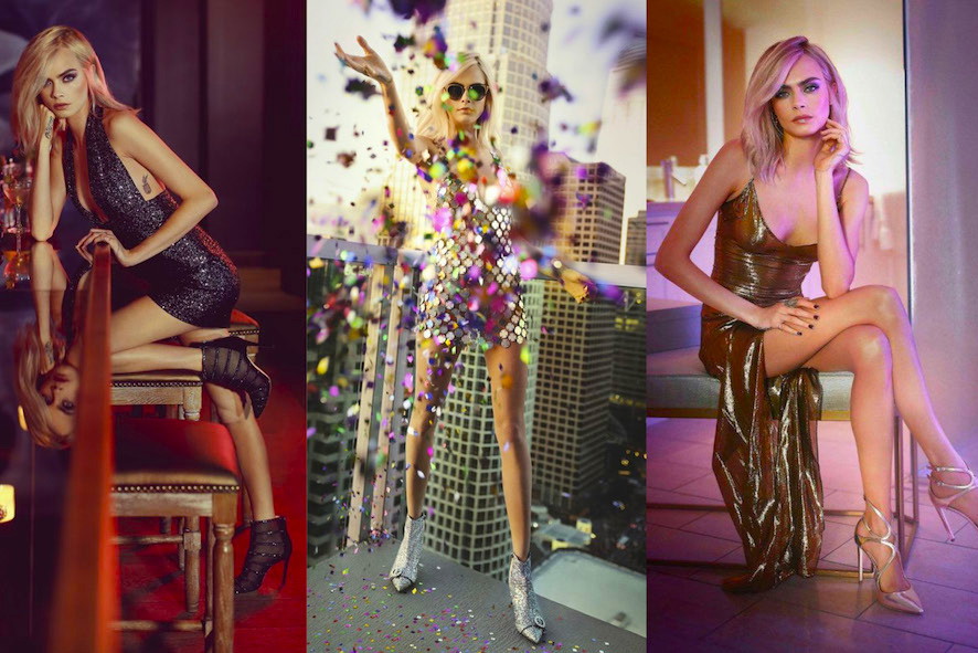 Cara Delevingne reklamuje najnowszą kolekcję butów Jimmy Choo