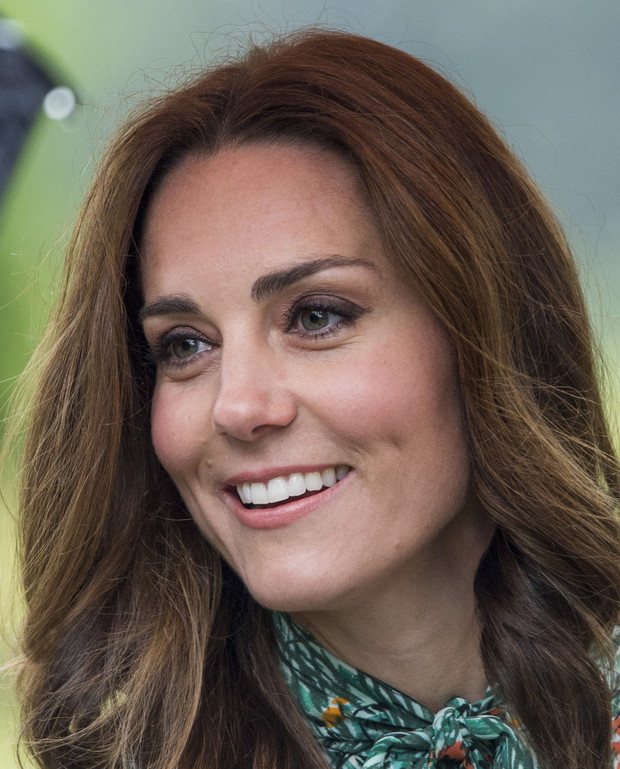 The Duke And Duchess Of Cambridge And Prince Harry Visit The White Garden In Kensington Palace