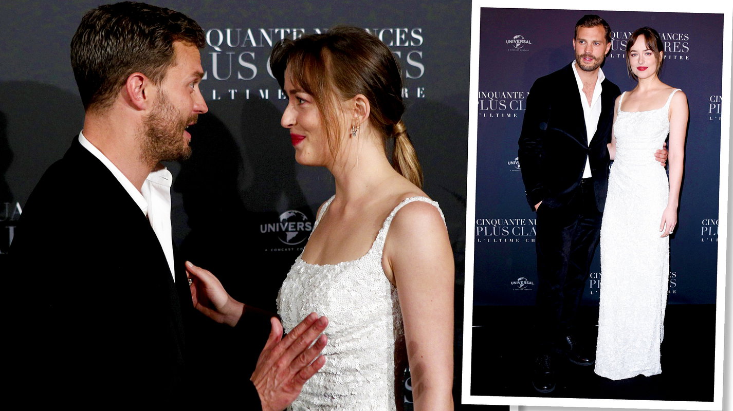 Dakota Johnson, Jamie Dornan, Christian Grey, Anastasia Steele, premiera "Nowe oblicze Greya", Paryż 2018