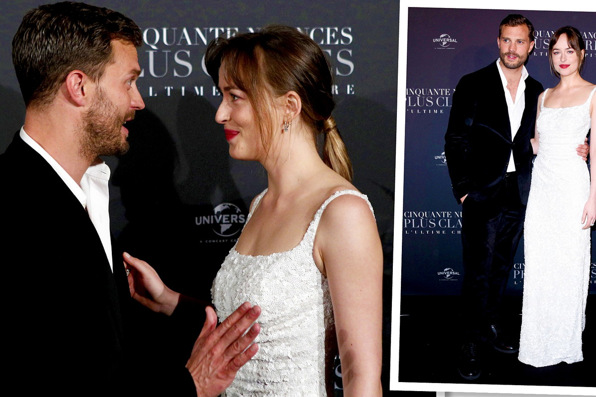 Dakota Johnson, Jamie Dornan, Christian Grey, Anastasia Steele, premiera "Nowe oblicze Greya", Paryż 2018