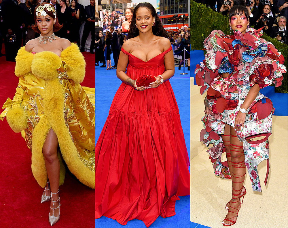 Rihanna urodzony stylizacje na czerwonym dywanie