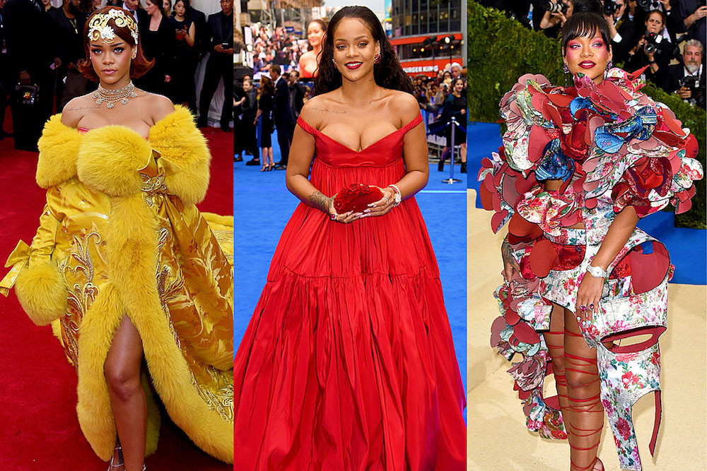 Rihanna urodzony stylizacje na czerwonym dywanie