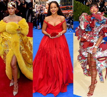 Rihanna urodzony stylizacje na czerwonym dywanie
