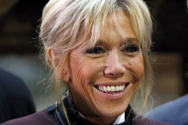 Brigitte Macron na ceremonii nadania imienia pandzie