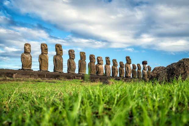 Moais in Easter Island Chile