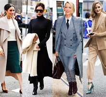 styl biurowy, ubrania na spotkania biznesowe, Meghan Markle, Victoria Beckham, Blake Lively, Olivia Palermo