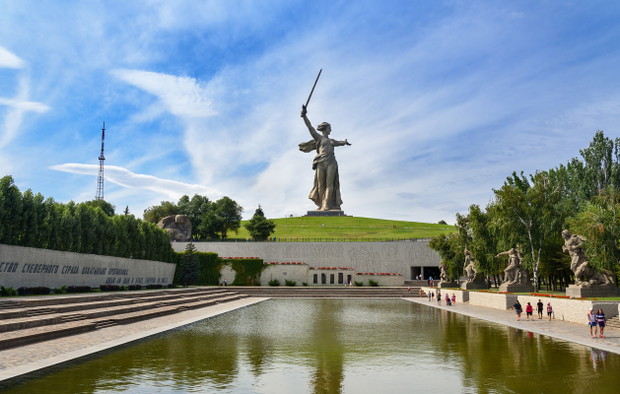 Square of Heroes. Memorial complex Mamayev Kurgan in Volgograd