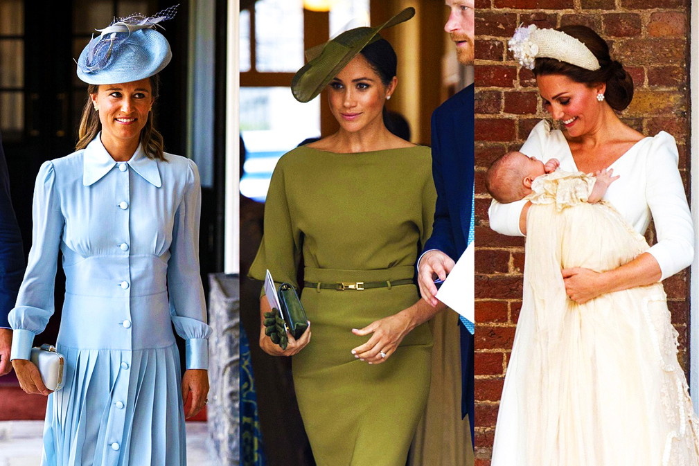 stylizacje na chrzcie księcia Louisa, księżna Meghan, księżna Kate, Pippa Middleton