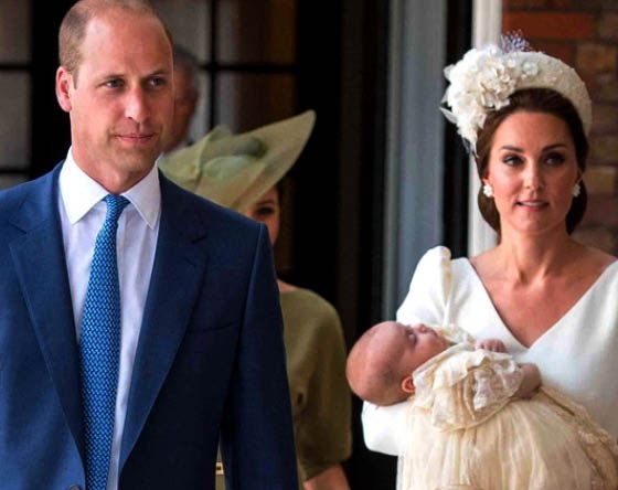 kisiężna Kate i książę William, chrzest księcia Louisa, 2018