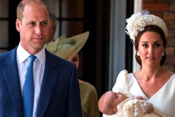 kisiężna Kate i książę William, chrzest księcia Louisa, 2018