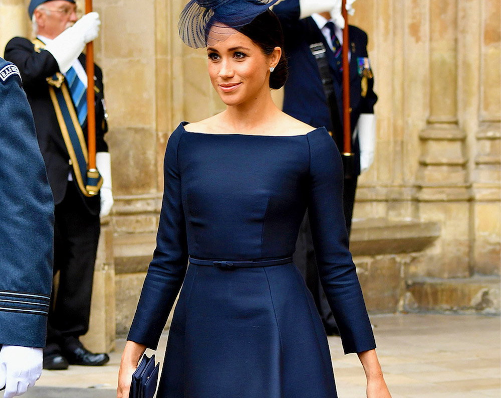 Księżna Meghan w czarnej sukni domu mody Dior
