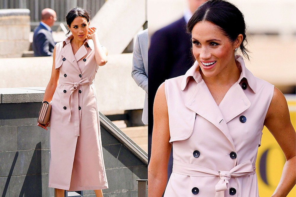 Stylizacje Księżna Meghan na otwarciu wystawy o Nelsonie Mandeli