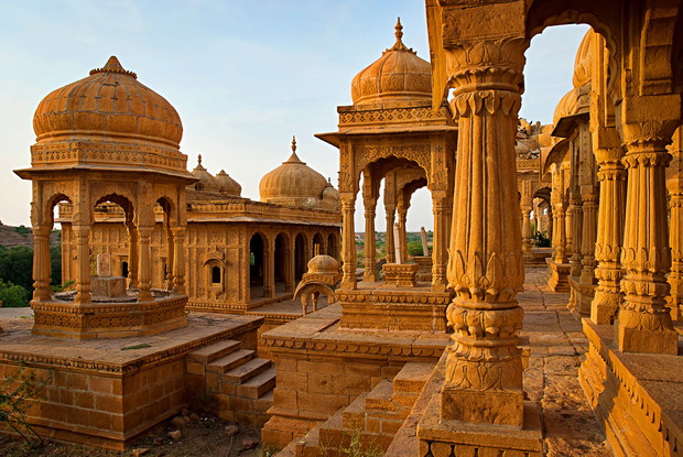 Royal cenotaphs in Jaisalmer, Rajasthan, India