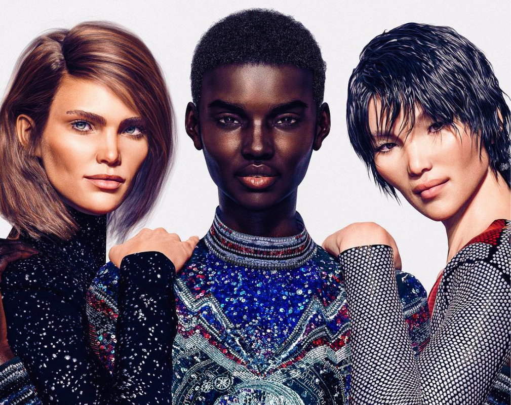 kampania Balmain z cyfrowymi modelkami