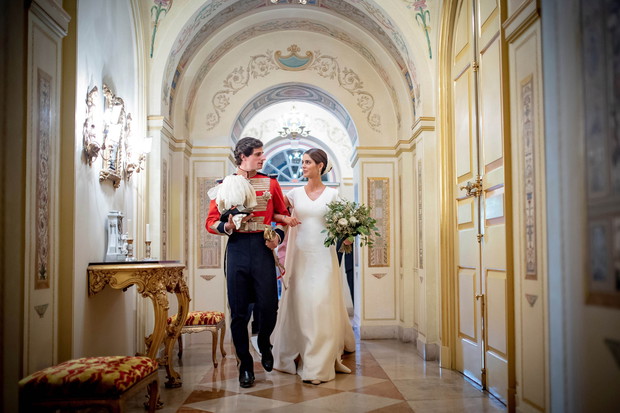 08-10-2018 Alba Duke of Huescar, Fernando Fitz-James Stuart y Solis and his fiancee Sofia Palazuelo got married at Palacio de Liria palace in Madrid, Spain, 06 October 2018 (issued on 08 October 2018).
The Duke of Huescar is the oldest son of current Du