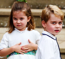 Ślub Księżniczki Eugenii, księżniczka Charlotte i książę George