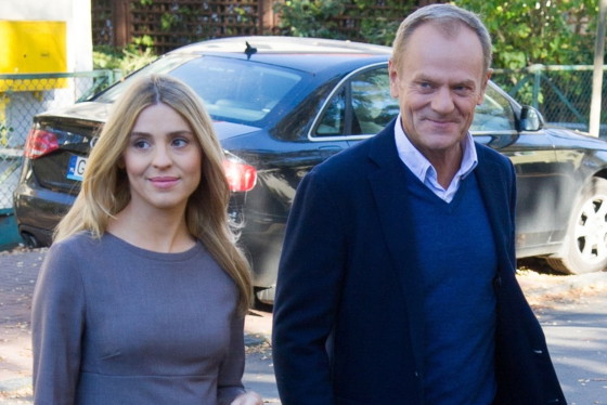 Kasia Tusk w ciąży i Donald Tusk na wyborach