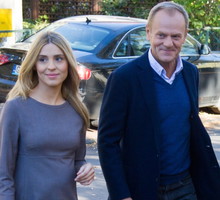 Kasia Tusk w ciąży i Donald Tusk na wyborach