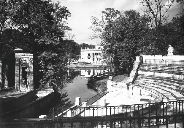 View of a section of the Lazienki Gardens in Warsaw