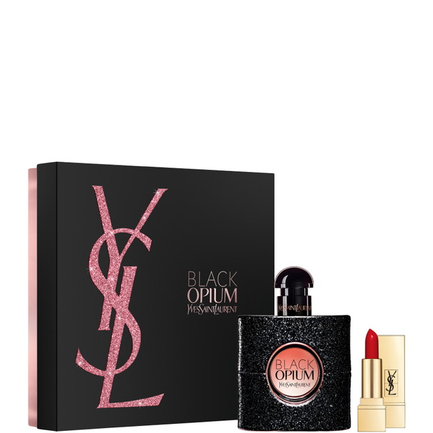 Woda perfumowana Black Opium o pojemności 50 ml jest proponowana w eleganckim zestawie świątecznym, w którym w prezencie otrzymasz również mini pomadkę Rouge Pur Couture 409 zł
