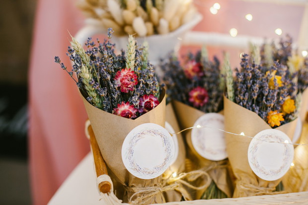 Dried lavender bouquet.