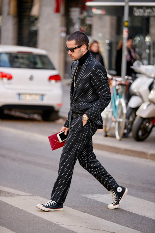 Street fashion na Tygodniu Mody m?skiej w Mediolanie - zima 2019/2020
