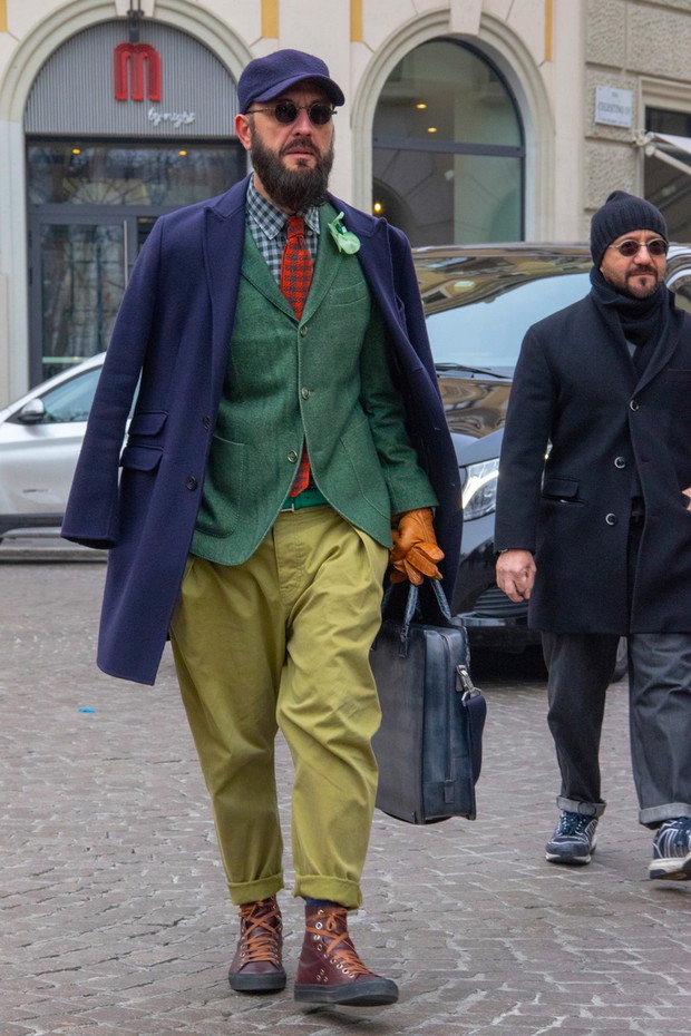 Street fashion na Tygodniu Mody m?skiej w Mediolanie - zima 2019/2020