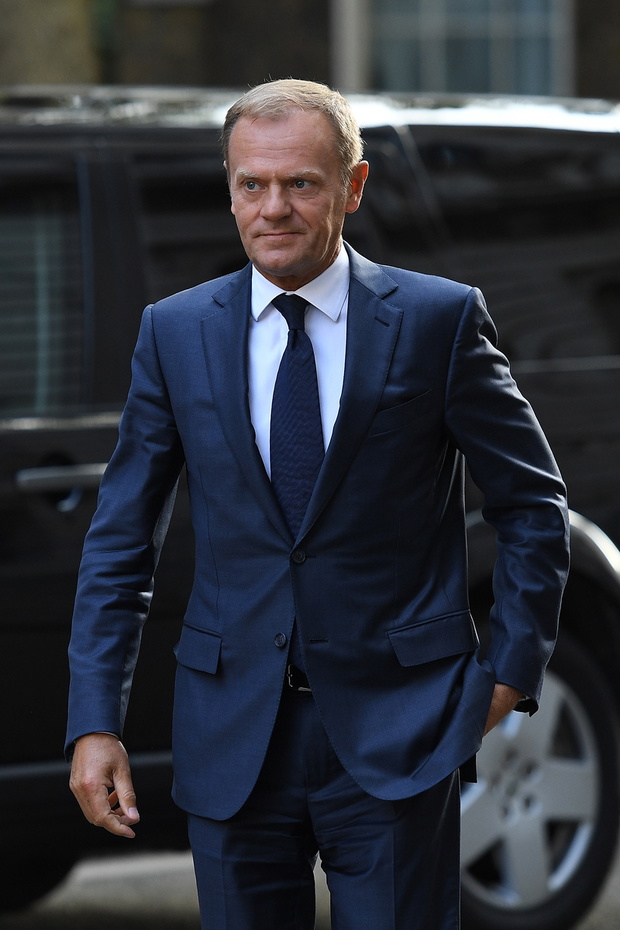 Theresa May Greets The President Of The European Council Donald Tusk