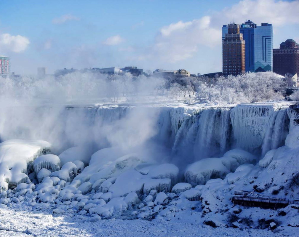 wodospad Niagara zamarza