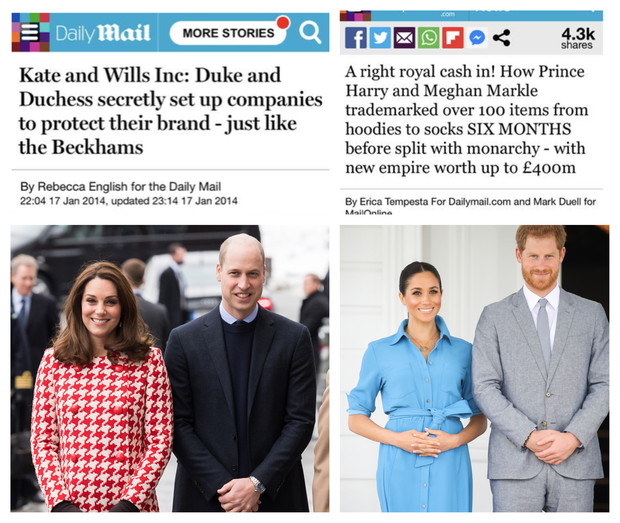 Fragmenty tekstów o Kate vs Meghan