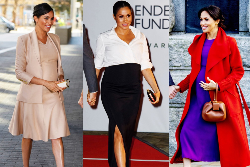 ciążowe stylizacje, księżna Meghan