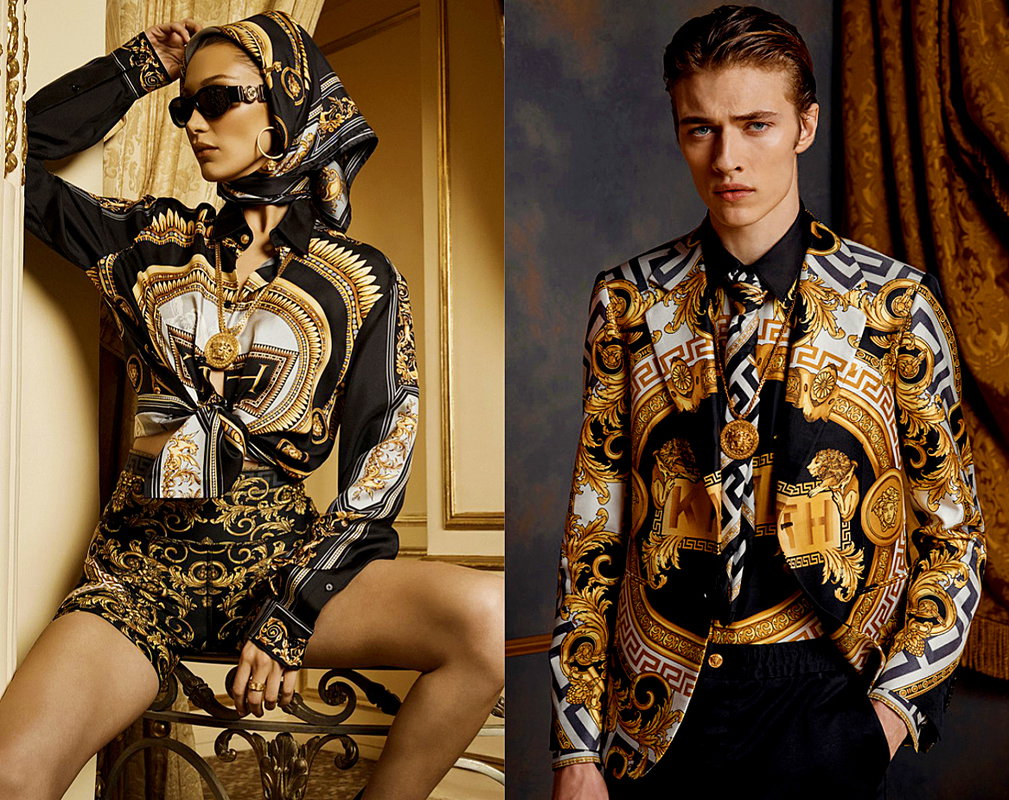 kolekcja Kith x Versace, Bella Hadid, Lucky Blue Smith
