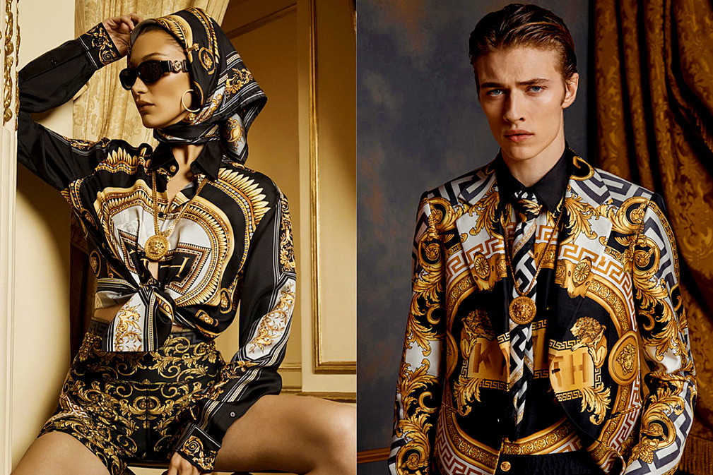 kolekcja Kith x Versace, Bella Hadid, Lucky Blue Smith
