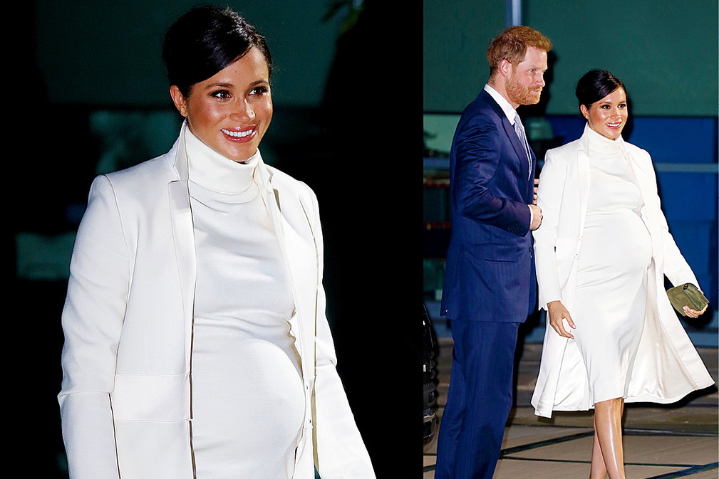 Księżna Meghan w białej sukience