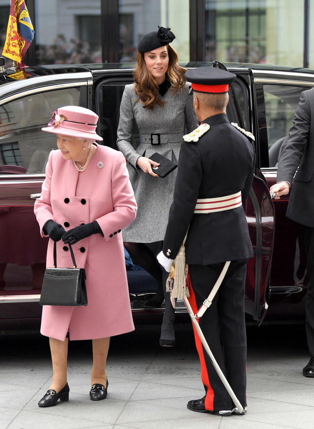 Queen Elizabeth II And The Duchess Of Cambridge Visit King's College London
