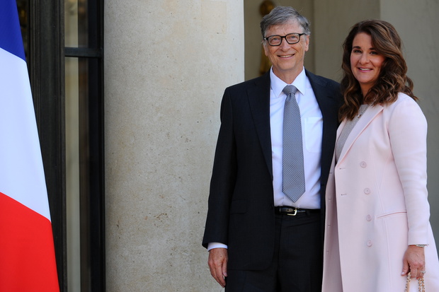 French President Receives Bill Gates, the co-Founder of the Microsoft Company At Elysee Palace