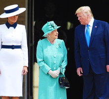 Spotkanie Donalda Trumpa z królową Elżbietą II, Donald Trump, królowa Elżbieta II, Melania Trump