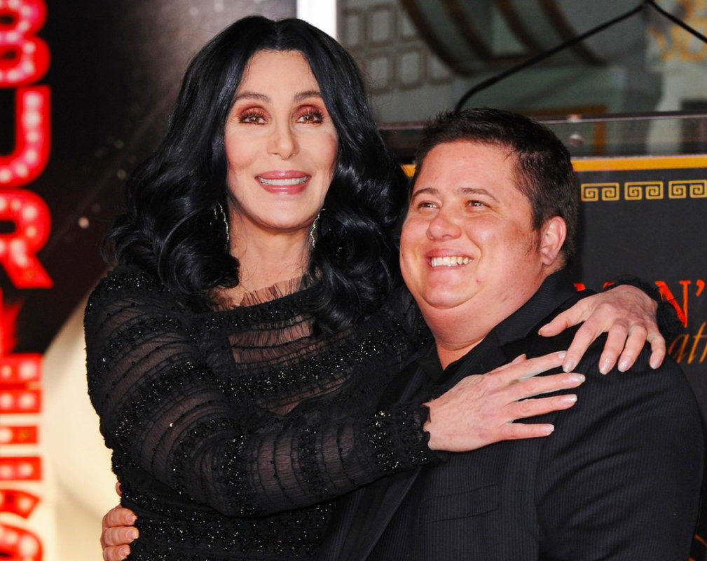Cher i Chaz Bono, jej syn, który był córką Chastiti